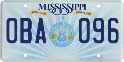 MS license plate OBA096