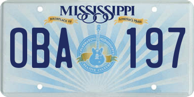 MS license plate OBA197