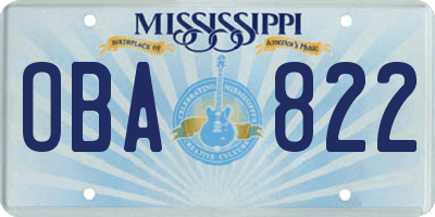 MS license plate OBA822