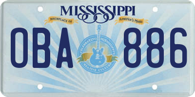 MS license plate OBA886