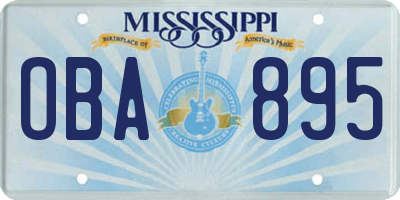 MS license plate OBA895