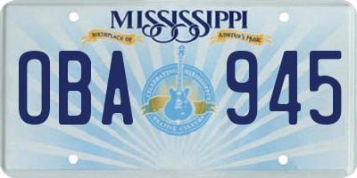 MS license plate OBA945