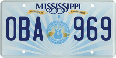 MS license plate OBA969