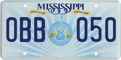 MS license plate OBB050