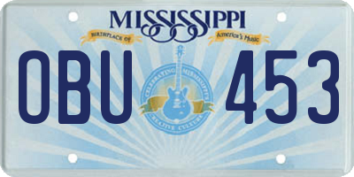 MS license plate OBU453