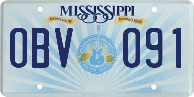 MS license plate OBV091