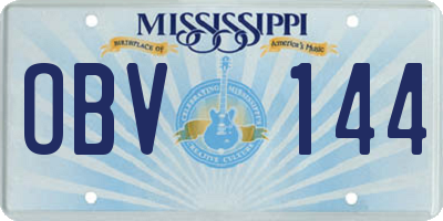 MS license plate OBV144
