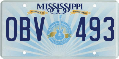 MS license plate OBV493