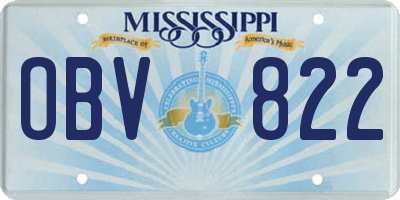 MS license plate OBV822