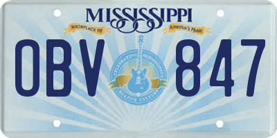 MS license plate OBV847