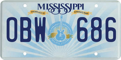 MS license plate OBW686