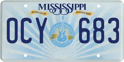 MS license plate OCY683