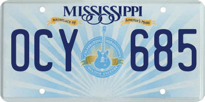 MS license plate OCY685