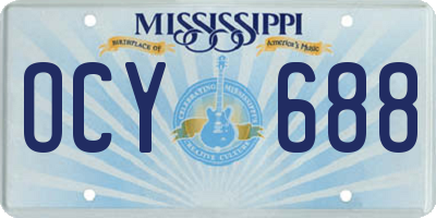 MS license plate OCY688