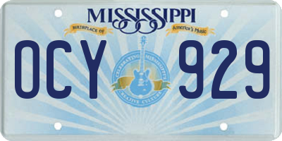 MS license plate OCY929