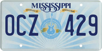 MS license plate OCZ429