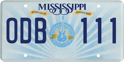 MS license plate ODB111