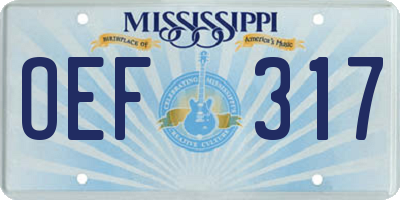 MS license plate OEF317