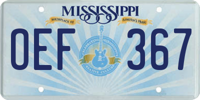 MS license plate OEF367
