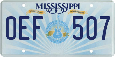 MS license plate OEF507