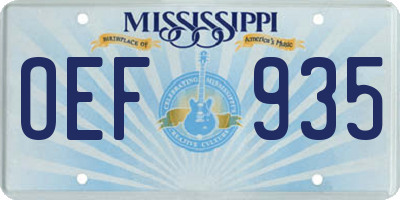 MS license plate OEF935