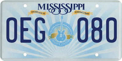 MS license plate OEG080