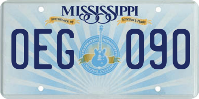 MS license plate OEG090