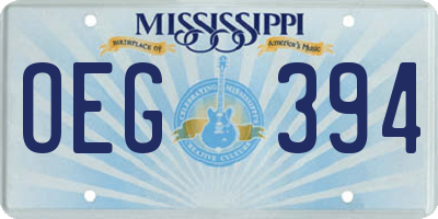 MS license plate OEG394