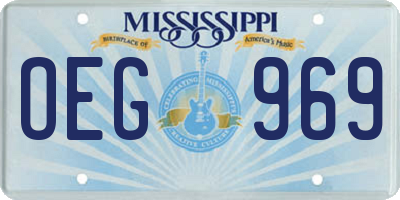 MS license plate OEG969