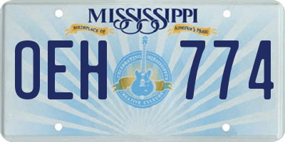 MS license plate OEH774