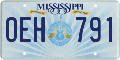 MS license plate OEH791