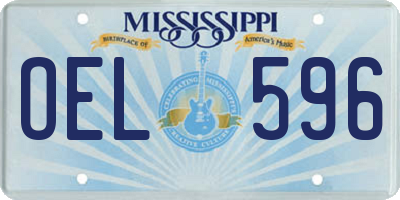 MS license plate OEL596