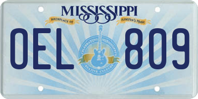 MS license plate OEL809