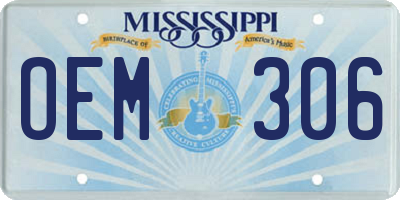 MS license plate OEM306