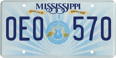 MS license plate OEO570
