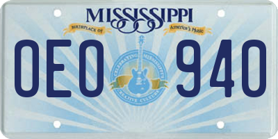MS license plate OEO940