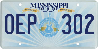 MS license plate OEP302