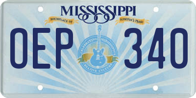 MS license plate OEP340