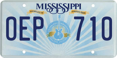 MS license plate OEP710