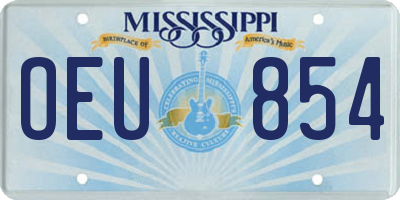MS license plate OEU854