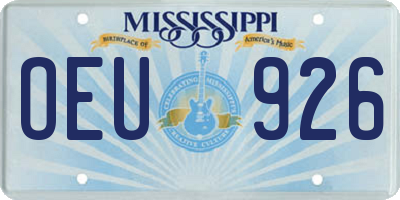 MS license plate OEU926