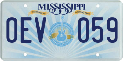 MS license plate OEV059