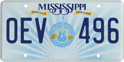 MS license plate OEV496