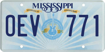 MS license plate OEV771