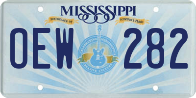 MS license plate OEW282