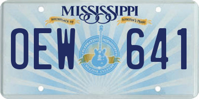 MS license plate OEW641