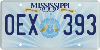 MS license plate OEX393