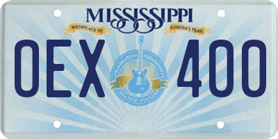 MS license plate OEX400
