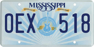 MS license plate OEX518