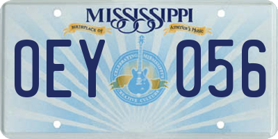 MS license plate OEY056
